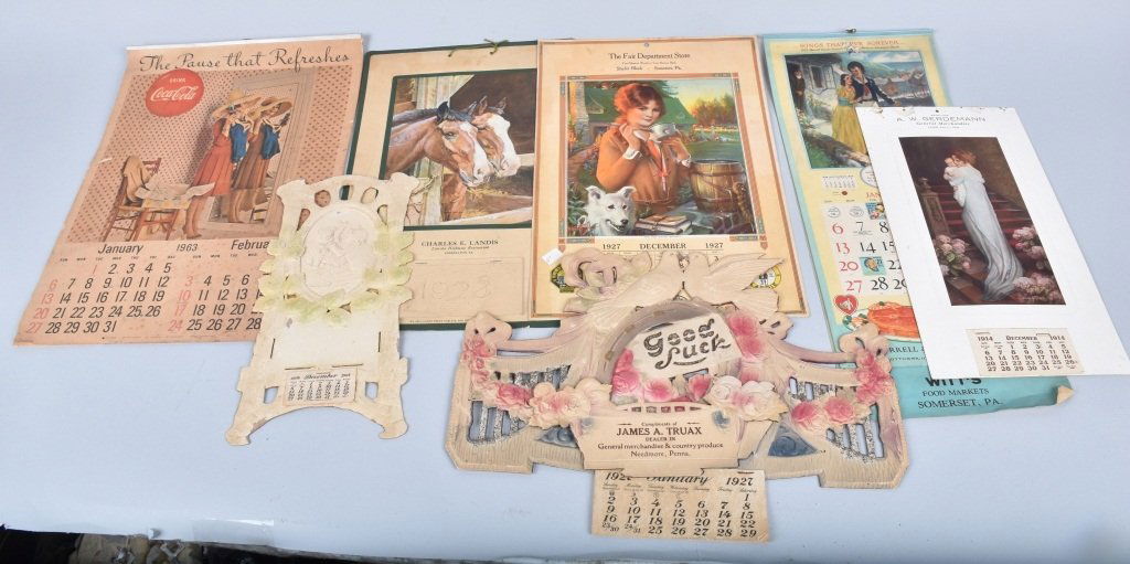 LOT OF 7 CALENDARS, COCA COLA, DIECUT, & MORE (1 of 8)