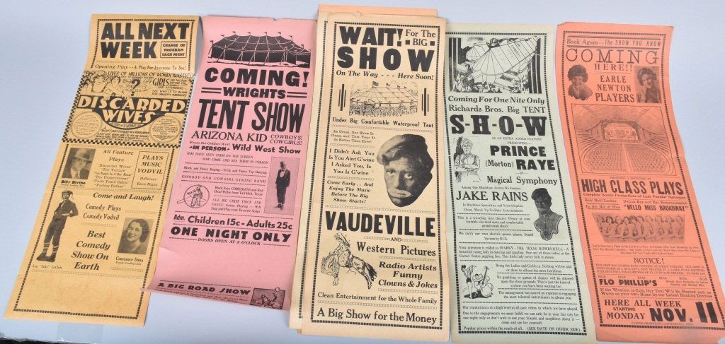 Early MINSTREL, WILD WEST, & CIRCUS BROADSIDES (1 of 8)