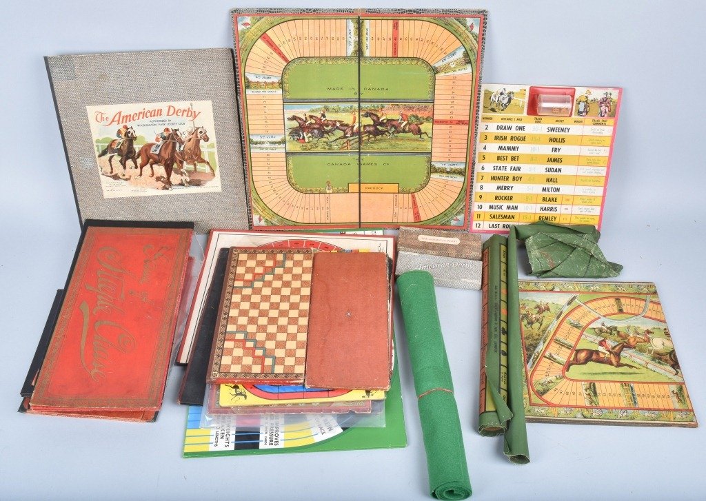 HUGE Lot of VINATGE HORSE RACE GAME BOARDS (1 of 6)