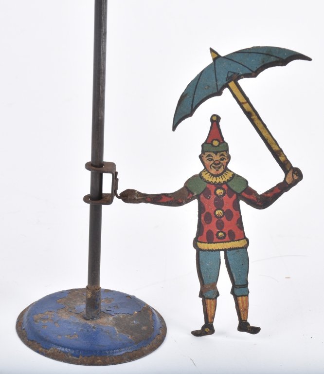 Early Tin CLOWN w/ UMBRELLA GRAVITY TOY (1 of 3)