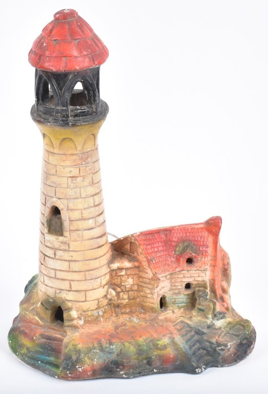 CHALK LIGHT HOUSE LAMP, VINTAGE (1 of 3)