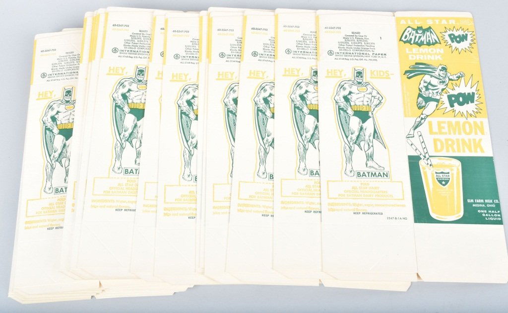 25- 1966 BATMAN LEMON DRINK NOS CARTONS (1 of 2)