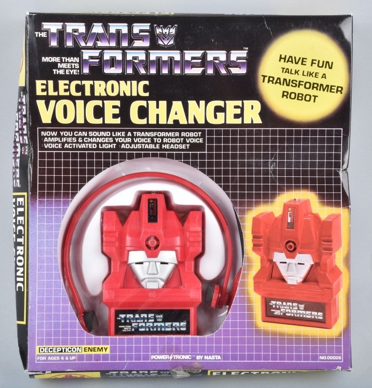 1984 NASTA TRANS FORMERS VOICE CHANGER MIB: New Old Stock never played with. Box has lose tape and creases. Excellent
