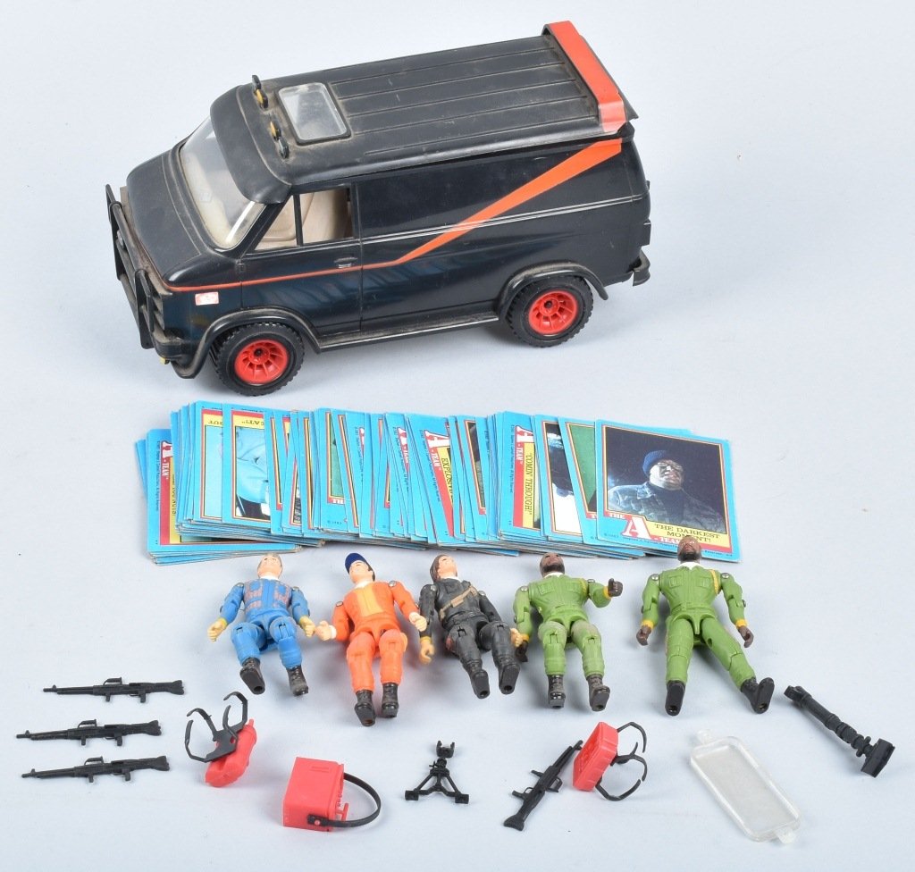 A TEAM FIGURES, VAN AND TRADING CARDS (1 of 5)