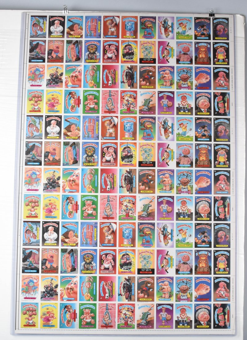1986 GARBAGE PAIL KIDS UNCUT FULL SHEET: Excellent uncut sheet of cards. Has puzzles and checklists on back. 42\"x28\" Near Mint