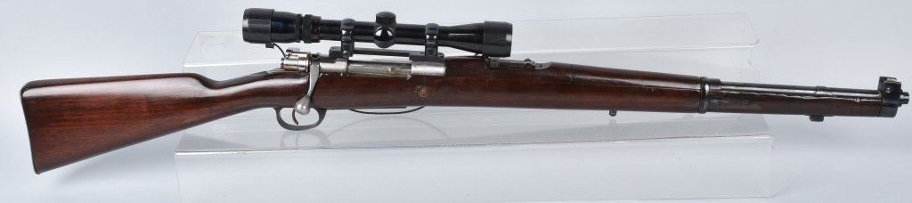 ARGENTINE MAUSER M1909 .765 X 53, with SCOPE: SN 004308, Nicely finished rifle with very good bore, strong action, includes Simmons scope, Very Good plus *