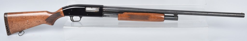 MOSSBERG M500AG, 12 GA PUMP SHOTGUN: SN J223488, 28" with excellent bore, very good action, has most of original finish, checkered stocks, Very Good *