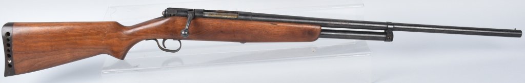JC HIGGINS, 20 GA BOLT ACTION SHOTGUN: 26: barrel with mirror bore, strong action, original finish shows wear, very good stock. Very Good*