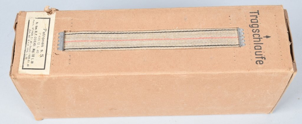 NAZI BATTLE PACK of 8X57 MAUSER AMMUNITION MIB: Unopened Nazi battle pack of 7.97 Patron (8x57). Pack contains 20 individual boxes of 15 rounds each for a total of 300 rounds. Ammo was made in 1939-40. Pack has never been opened. Box is in great sh