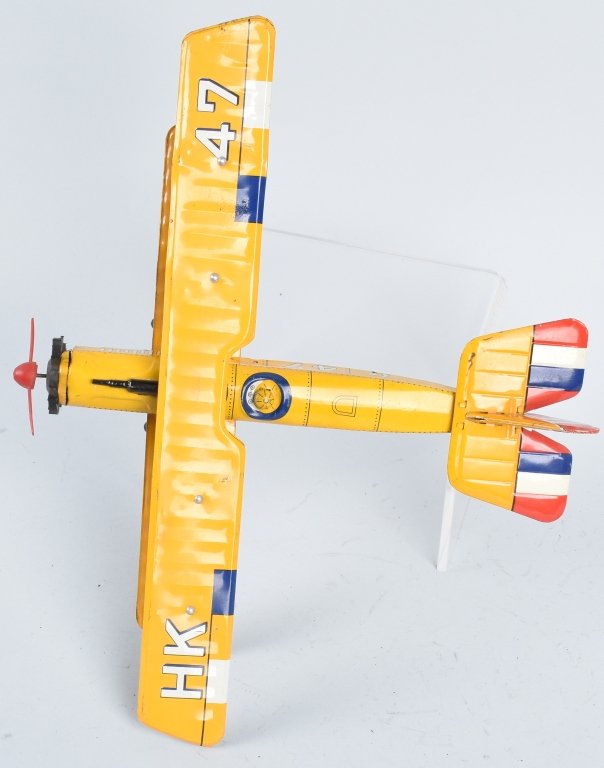 JAPAN Tin Friction BI-WING AIRPLANE (1 of 5)