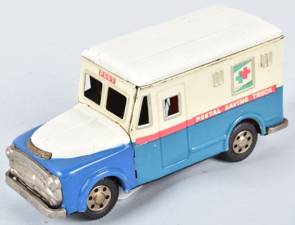 JAPAN Tin Friction DODGE POSTAL SAVING TRUCK (1 of 5)