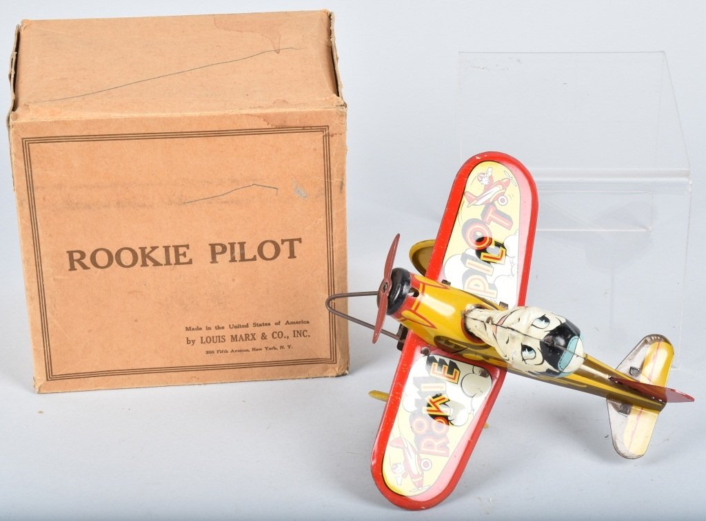 MARX Tin Windup ROOKIE PILOT w/ BOX (1 of 9)