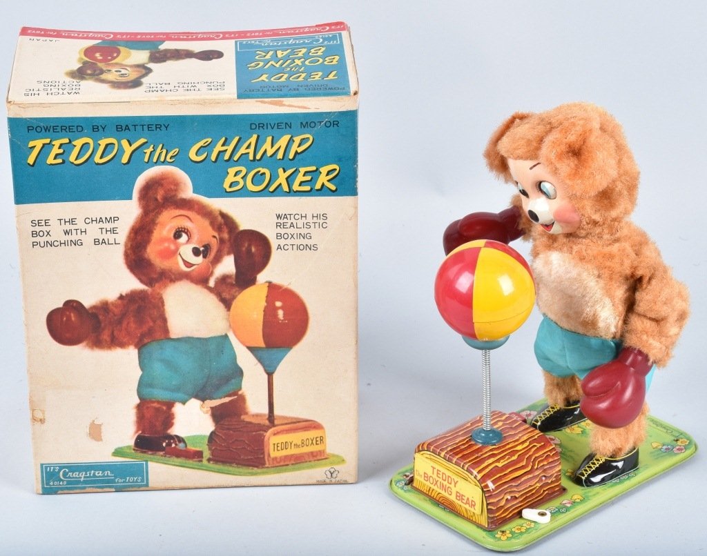 CRAGSTAN Battery Op TEDDY THE CHAMP BOXER w/BOX (1 of 8)