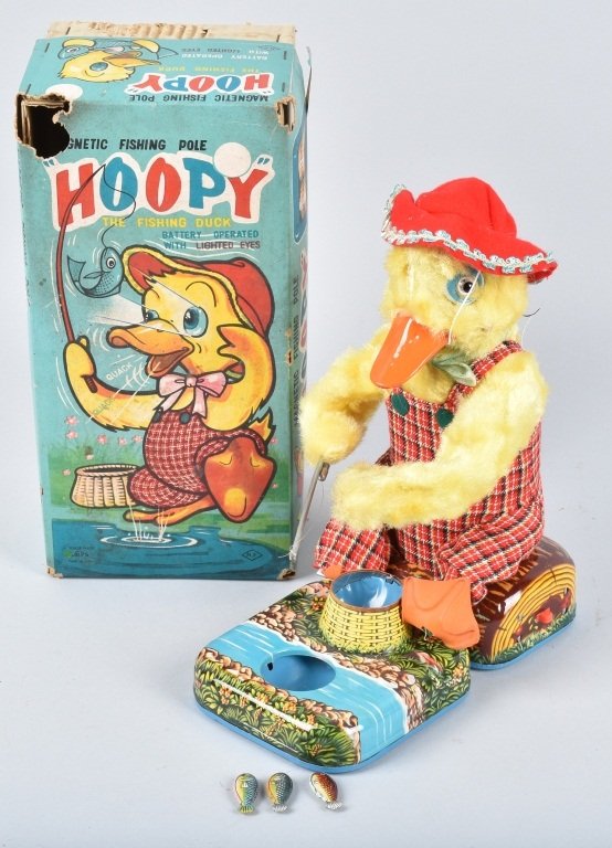 JAPAN Battery Op HOPPY THE FISHING DUCK w/ BOX (1 of 8)