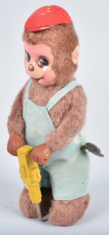 JAPAN Windup MONKEY WITH JACK HAMMER (1 of 4)