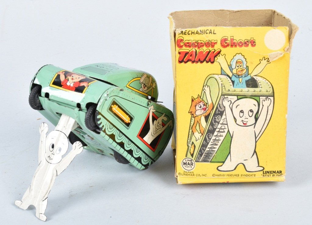 LINEMAR Tin Windup CASPER ROLLOVER TANK w/BOX (1 of 8)