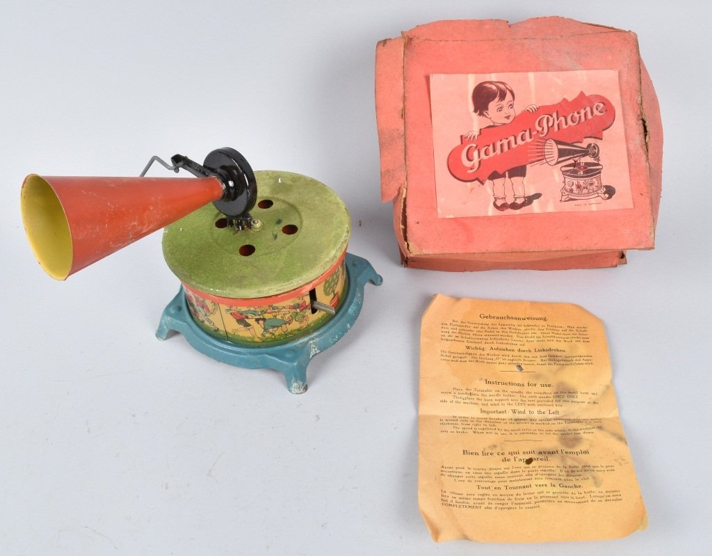 GERMAN Tin Windup GAMA PHONE w/ BOX (1 of 9)