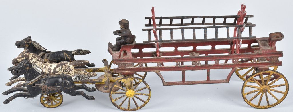 KENTON CAST IRON FIRE LADDER WAGON (1 of 8)