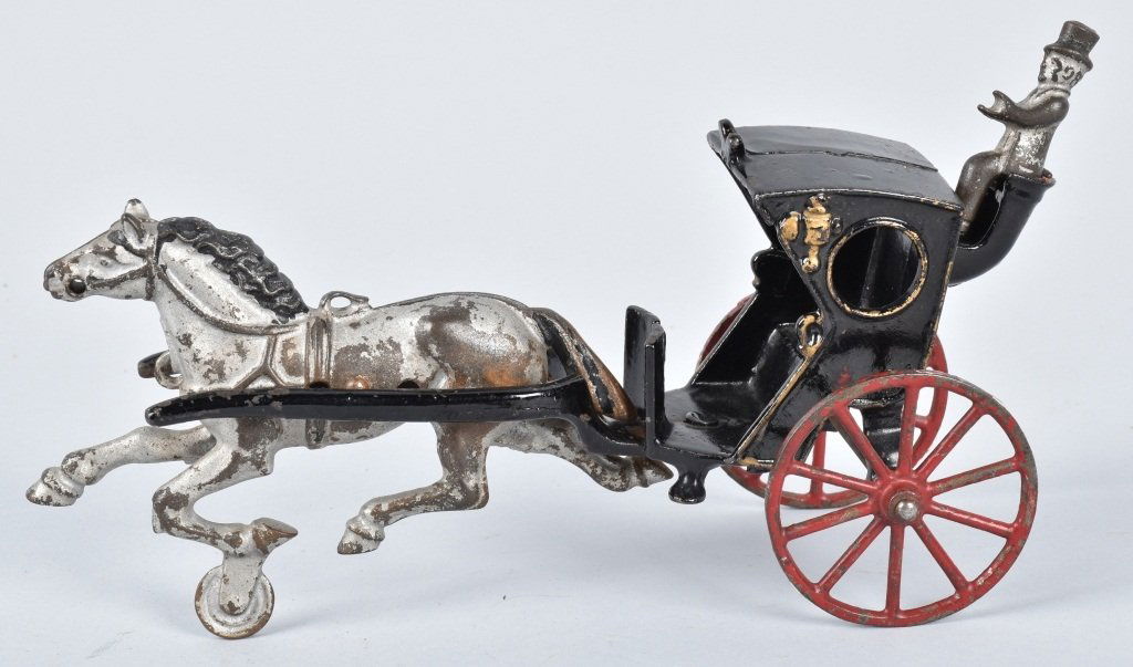 KENTON Cast Iron HORSE DRAWN HANDSOME CAB (1 of 4)