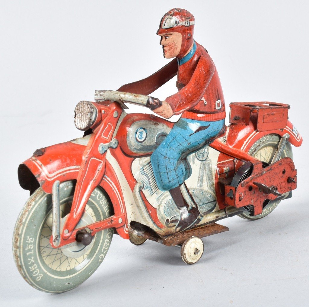 TIPP CO. US ZONE GERMANY Tin Windup MOTORCYCLE (1 of 4)