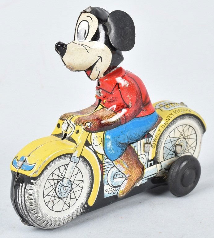 LINEMAR Tin Friction MICKEY MOUSE MOTORCYCLE (1 of 4)