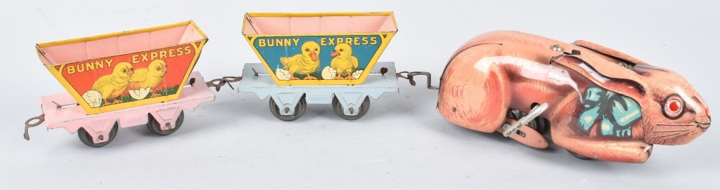 MARX Windup BUNNY EXPRESS w/ 2 CARS (1 of 5)
