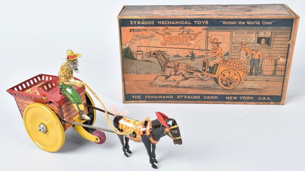 STRAUSS Tin Windup JENNY THE BALKING MULE w/BOX (1 of 6)