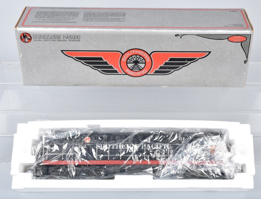 LIONEL 6-8951 SOUTHERN PACIFIC FAIRBANKS MORSE: Lionel 6-8951 Southern Pacific Fairbanks Morse in New Old Stock condition. Open for photos for the 1st time Mint all around