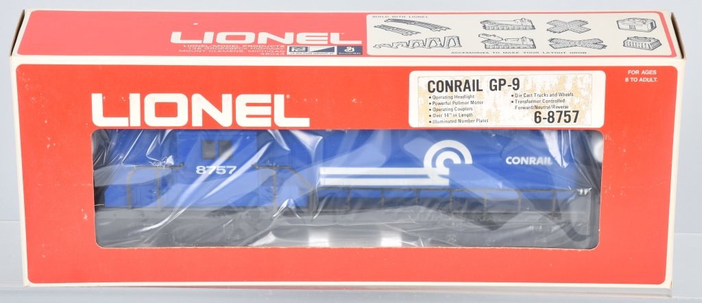 LIONEL @6-8757 CONRAIL GP-9: Lionel #6-8757 Conrail GP-9 in New Old stock condition. Box has light shelf wear.