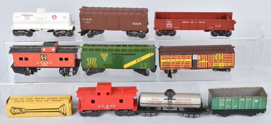 MARX LOT OF 9 ROLLING STOCK and MORE (1 of 3)