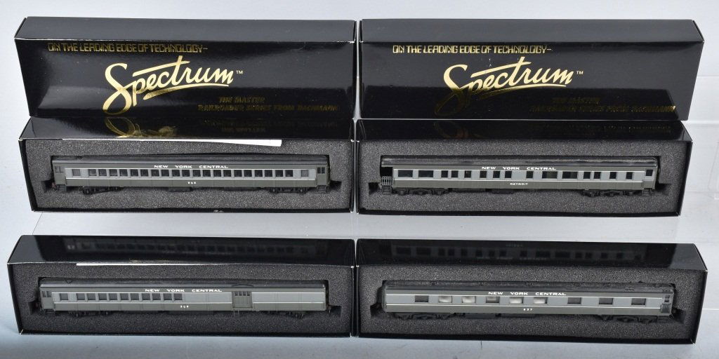 LOT OF 4 BACHMANN SPECTRUM NYC PASSENGER CARS: Lot of 4 HO gauge passenger cars mint in the original boxes.