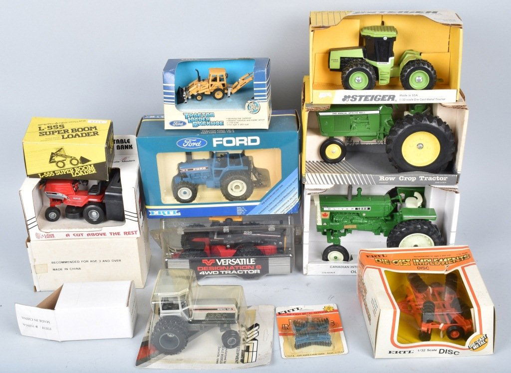 LOT OF 13 VARIOUS MAKES TRACTORS AND IMPLEMENTS (1 of 5)