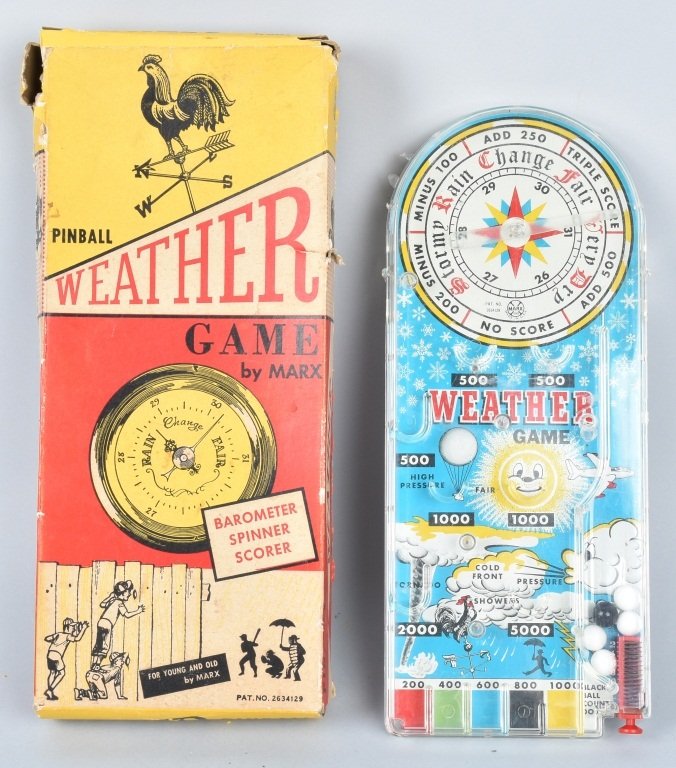 MARX PINBALL WEATHER GAME w/BOX (1 of 3)