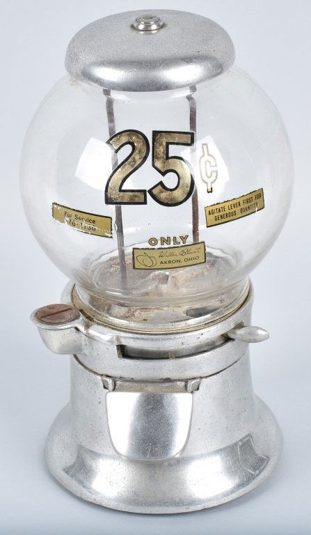 VINTAGE COLUMBUS ALUMINUM GUM BALL MACHINE (1 of 4)