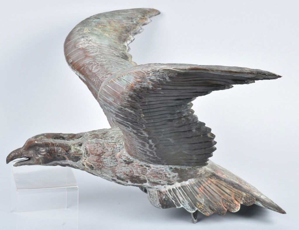 19th Century FOLK ART COPPER EAGLE WEATHER VANE (1 of 10)
