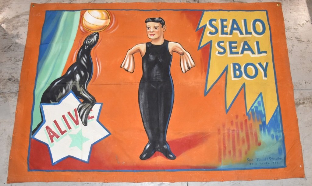 Snap Wyatt SEALO the Seal Boy Sideshow Banner (1 of 3)