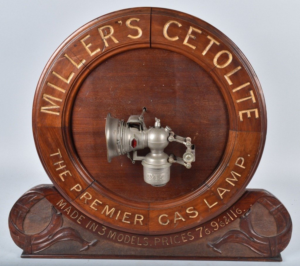 MILLER'S CETOLITE GAS CYCLE LAMP STORE DISPLAY (1 of 5)
