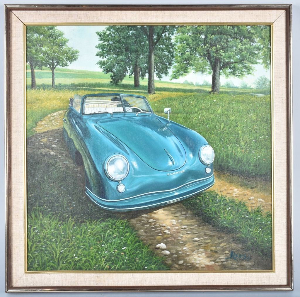 PORSCHE 356 SPEEDSTER OIL PAINTING BY ABRAMS (1 of 2)