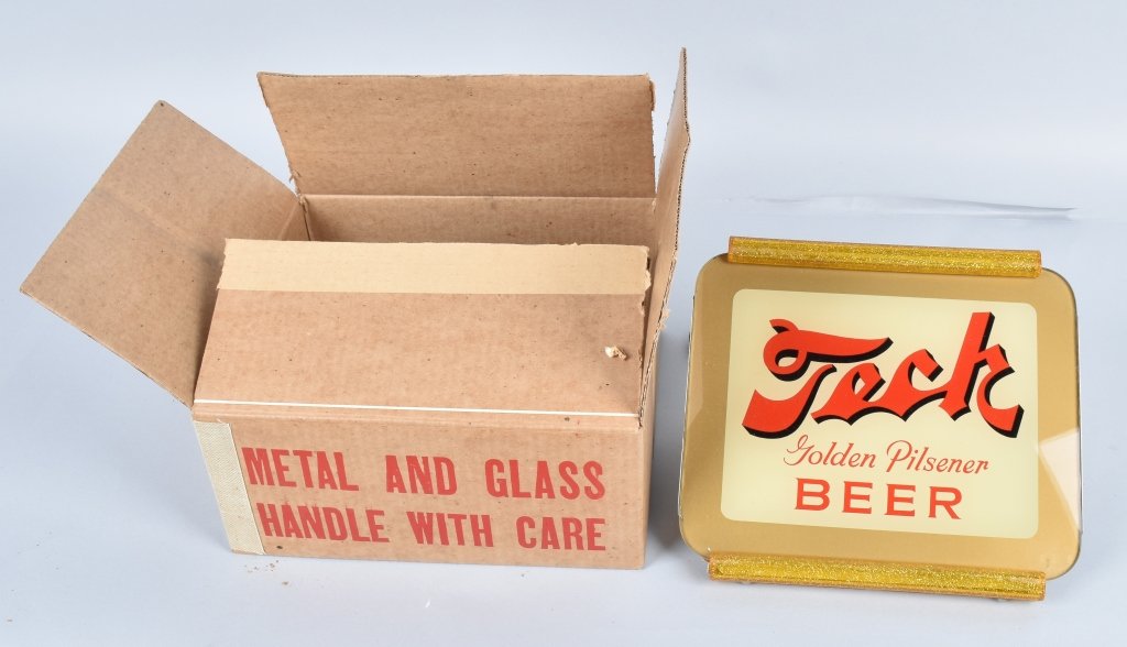 Vintage TECH PILSNER BEER LIGHTED SIGN NOS (1 of 4)