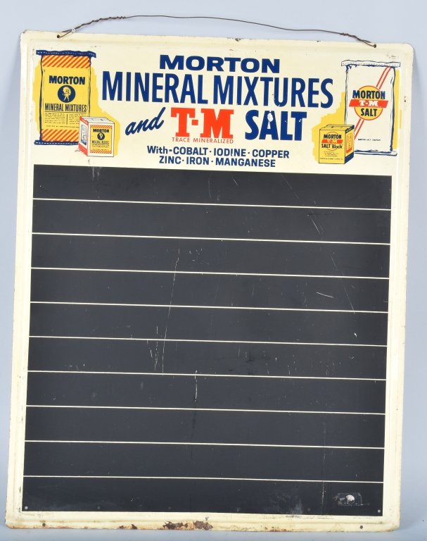 MORTON SALT MINERAL MIX & TM SALT CHALKBOARD SIGN (1 of 5)