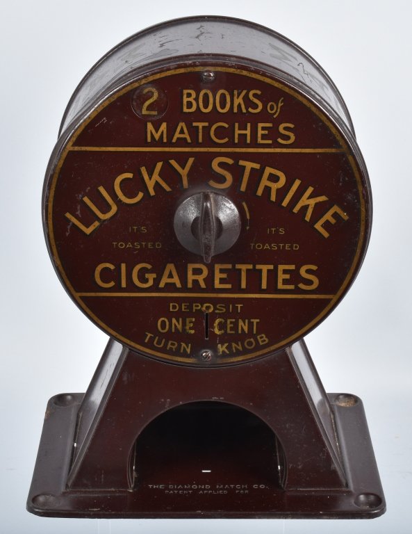 1915 Coin-Op 1c LUCKY STRIKE MATCH DISPENSER (1 of 6)