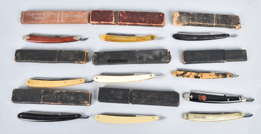 Lot of vintage STRAIGHT RAZORS w/ BOXES (1 of 3)