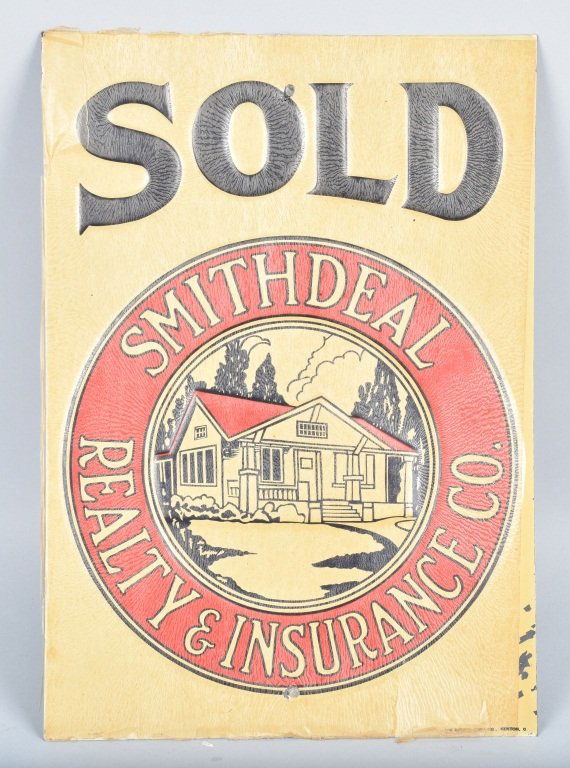 SMITHDEAL REALTY & INSURANCE "SOLD" TIN SIGN (1 of 4)