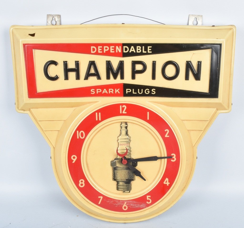 CHAMPION SPARK PLUGS ADVERTISING CLOCK (1 of 4)