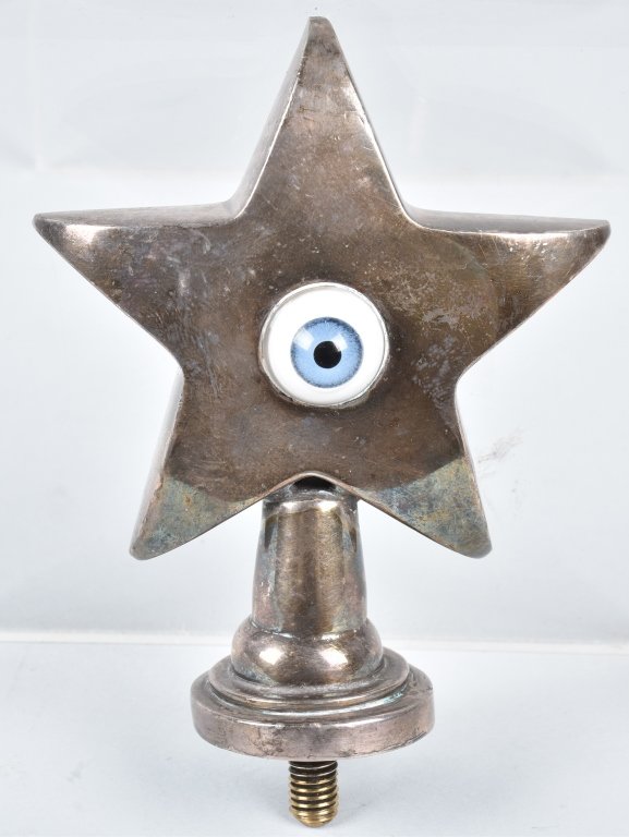 SILVER STAR & EYE, RADIATOR CAP MASCOT, VINTAGE (1 of 5)