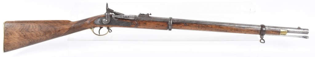 SNIDER ENFIELD .577 MARK II, 1867 RIFLE: 26 1/2" barrel with excellent rifled bore, strong action, cupped hammer, smooth metal, brass hardware, stock is very good but has be re-finished. Very Good plus