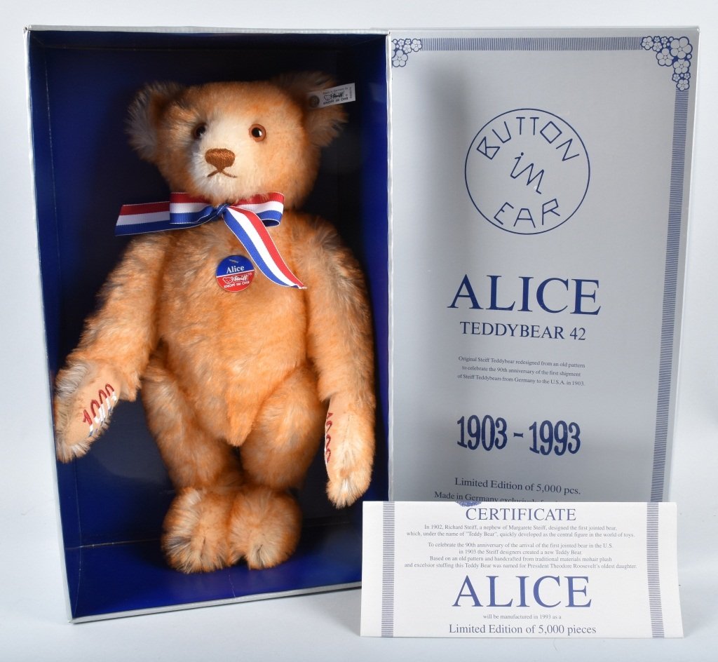 STEIFF ALICE TEDDY BEAR NMIB (1 of 4)