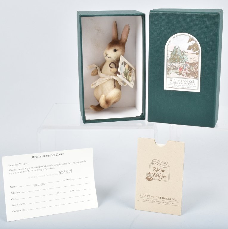 R. JOHN WRIGHT WINNIE THE POOH POCKET RABBIT NMIB (1 of 3)
