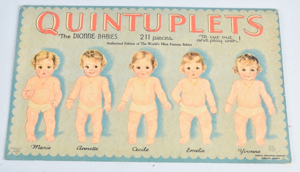 TWO SET OF DIONNE QUINTS PAPER DOLLS (1 of 5)