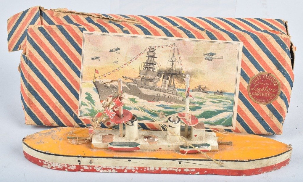 Pre-War Japan WOODEN BATTLESHIP w/ BOX (1 of 5)